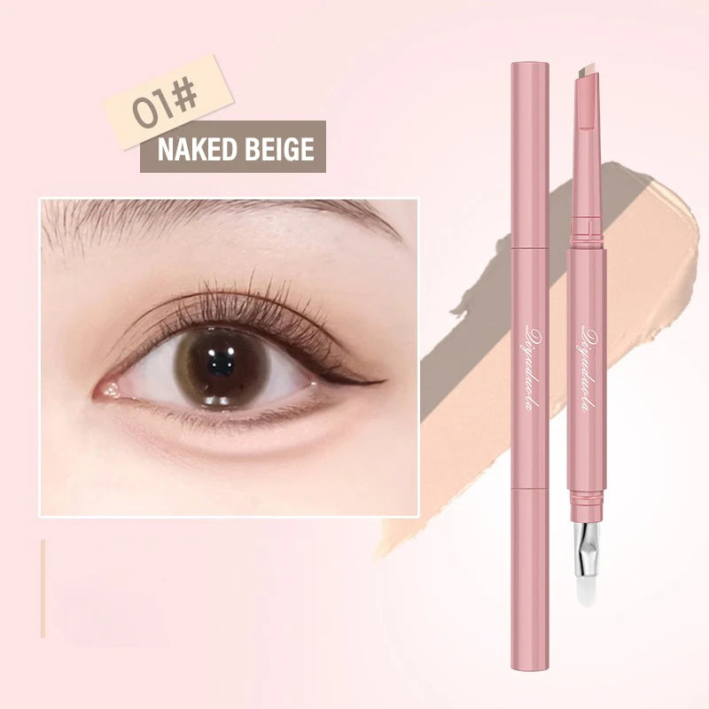 Dual-Tone Under-Eye Lying Silkworms Pencil Nude Pink Matte Highlighting Shadow Pencil Brightening Cream Aegyo Sal Makeup Pen
