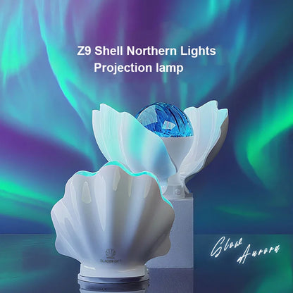 Shell Pearl Starry Sky Projection Night Light Bedroom Decoration Romantic Aurora Water Ripple Atmosphere Lamp