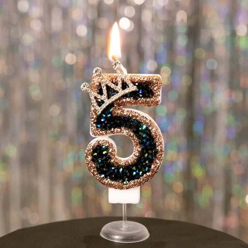 Birthday Digital Candles Number Candle Top of Cake Crown Cake Topper Baby Shower Decor Birthday Party Supply свечи для торта