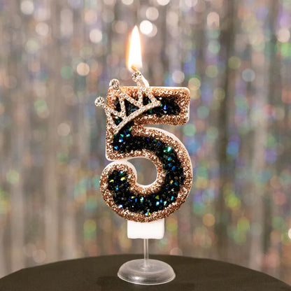 Birthday Digital Candles Number Candle Top of Cake Crown Cake Topper Baby Shower Decor Birthday Party Supply свечи для торта