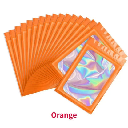 10-50Pcs Laser Ziplock Bag Necklace Earrings Jewelry Gift Packing Bags Cell Phone Cases Colorful Packing Bags Kitchen Organizer
