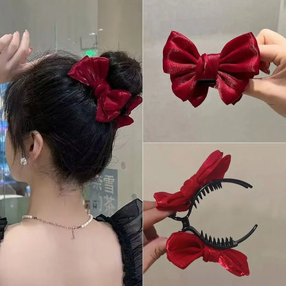 Vintage Bow Hair Clamp Pastoral Style Hair Accessories Hair Clip Back Head Hairpin Women Girls