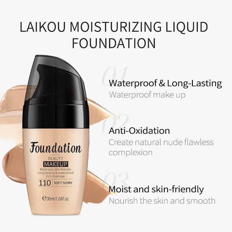 Long-lasting Face Foundation Cream Waterproof Concealer Liquid Even Skin Tone Professional Matte Base Makeup Cosmetics Maquiagem