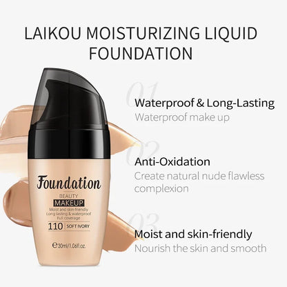 Long-lasting Face Foundation Cream Waterproof Concealer Liquid Even Skin Tone Professional Matte Base Makeup Cosmetics Maquiagem