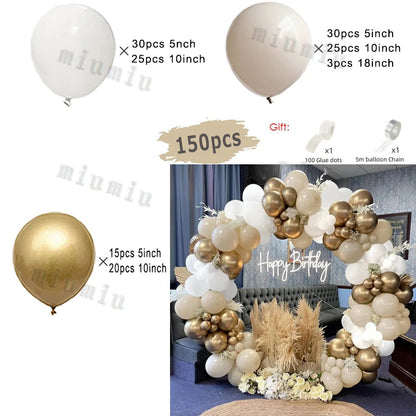 Beige Cream White Boho Balloon Garland Arch Kit Sand White Engagement Wedding Birthday Party Baby Shower Decoration Balloons