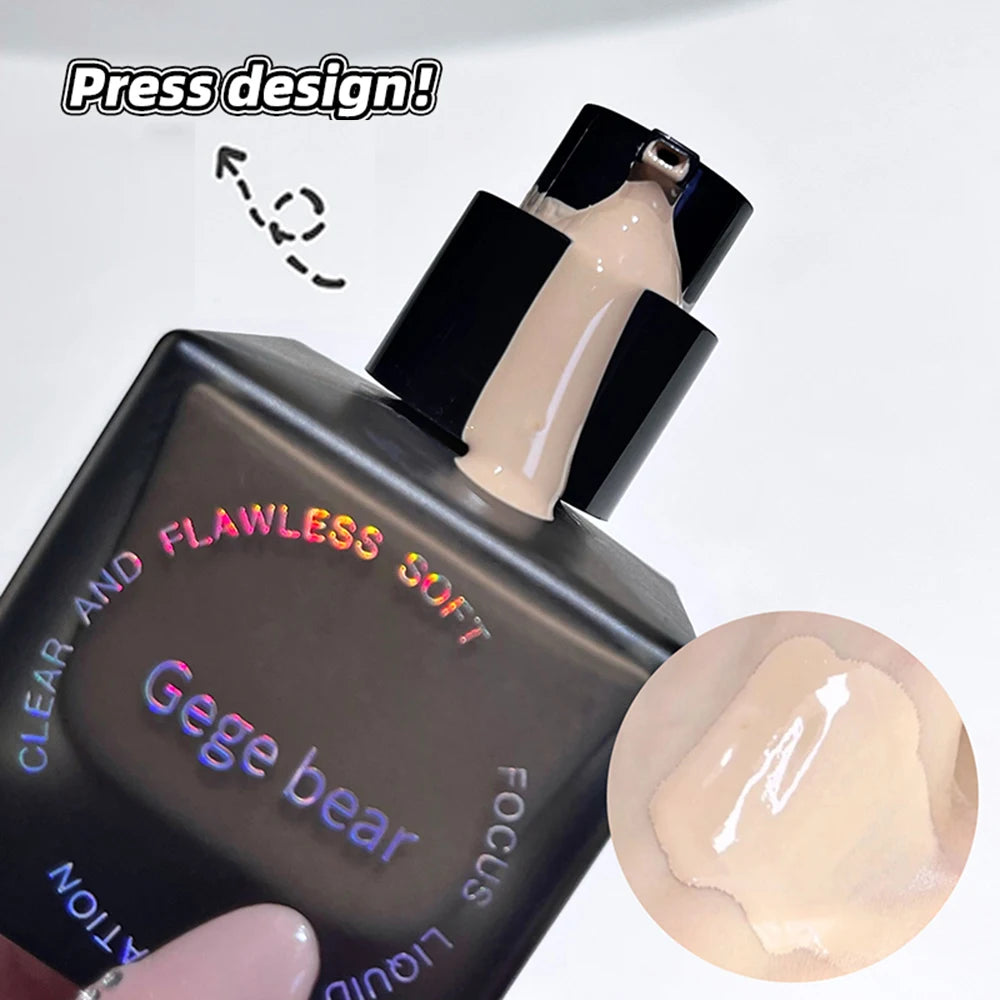Gege Bear Clear Flawless Foundation, Natural, Hydrating, Long-Lasting, Coverage for Dry and Oily Skin Types to Even Skin Tone