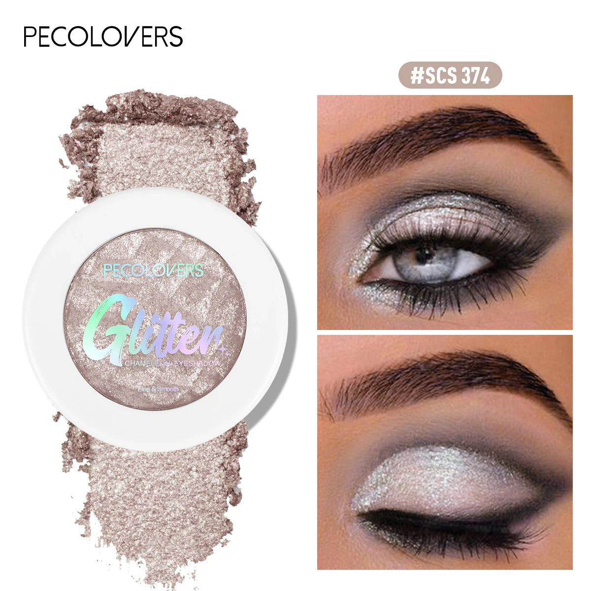 1PC Long-lasting, Mashed Potato Texture Eye Shadow, Glittery Finish, Fine Powder, Perfect for Creating Charming Eye Makeup