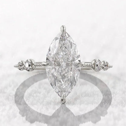 2026 AAA Crystal Marquise Cubic Zirconia Rings for Women Fashion Thin Ring Engagement Wedding Accessories Statement Jewelry