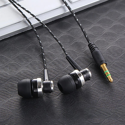 3.5mm Nylon Weave Cable Earphone Headset For Laptop Smartphone Wired Earphone Stereo In-Ear Headphones