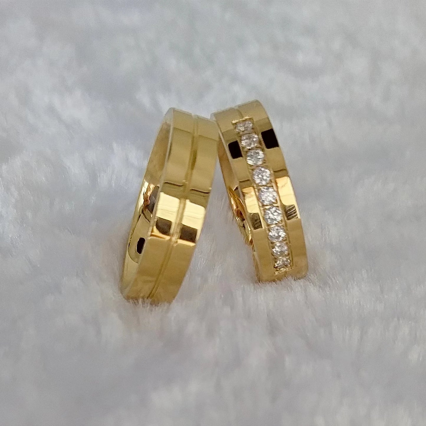Couple Wedding Rings For Men Lover's Alliance Male Female Ringe Anniversary Stainless Steel Jewelry Ring Woman Gold Color
