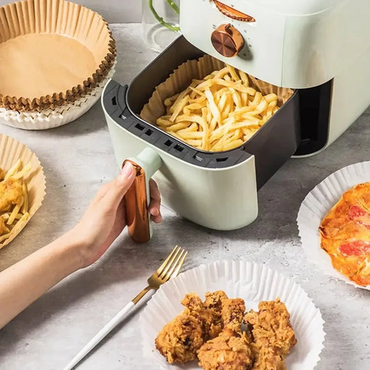 100/50/20PCS Air Fryer Paper Trays Airfryer Baking Paper Molds Square Round Oil-proof Air Fryer Disposable Cooking Paper Liner