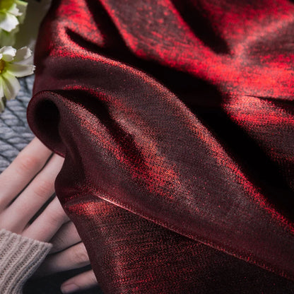 Dark red Water light Flimsy fabric glitter silky satin polarized fabric designer fabric glossy dresses fabric backdrop