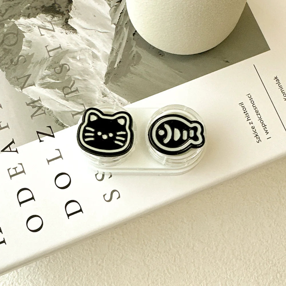KLASSNUM Portable Cute Cartoon Contact Lens Case Drawer Design Color Contact Lenses Box Container Storage Case Travel Accessory