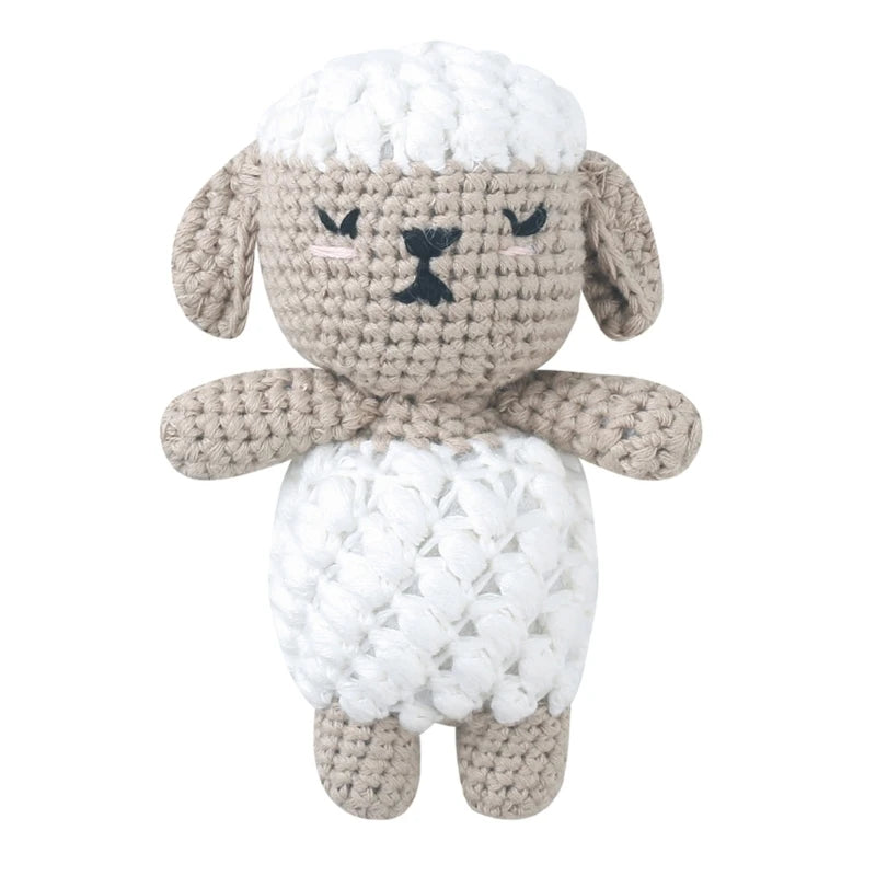 Cotton Crochet Baby Stuffed Rabbit Toy kawaii Handmade Bunny Plush Toys Newborn Handhold Sleeping Doll Kid Early Educational Toy