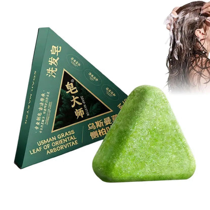 Thuja Leaf and Usman Shampoo Bar Usman Grass Handmade Soap Hair Nourishing Oil Control Soothing Hair Care