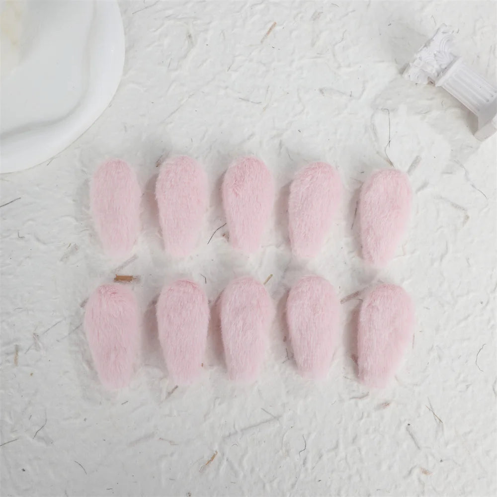 10Pcs Sweet Plush DIY Photocard Holder Handmade Material Korean Idol Photo Card Holder Lace Strips Cute Cartoon Ears Accessories