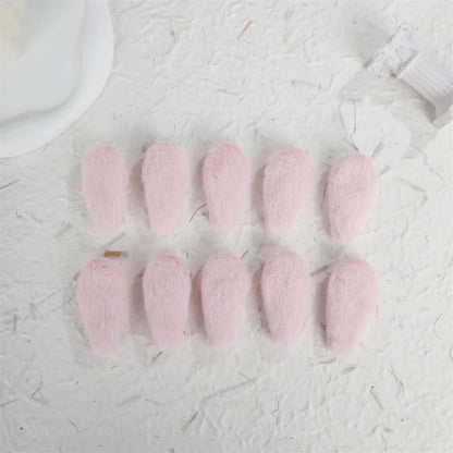 10Pcs Sweet Plush DIY Photocard Holder Handmade Material Korean Idol Photo Card Holder Lace Strips Cute Cartoon Ears Accessories