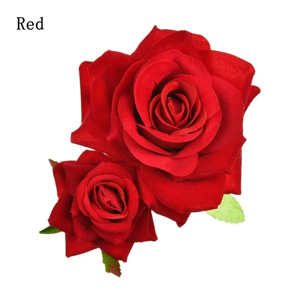 Fashion Festival Elegant Bridesmaid Hair Jewelry Bridal Flower Hair Clip Double Rose Hairpin Wedding Accessories
