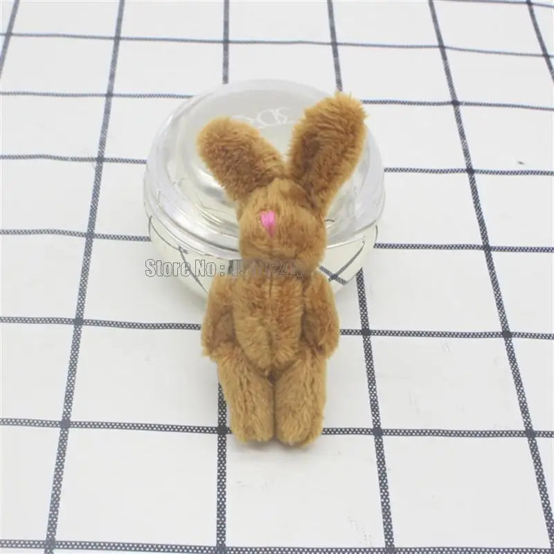 5pcs/lots Soft Mini Joint Rabbit Pendant Bunny For Key Chain Bouquet Doll Diy Ornaments Gifts Toy