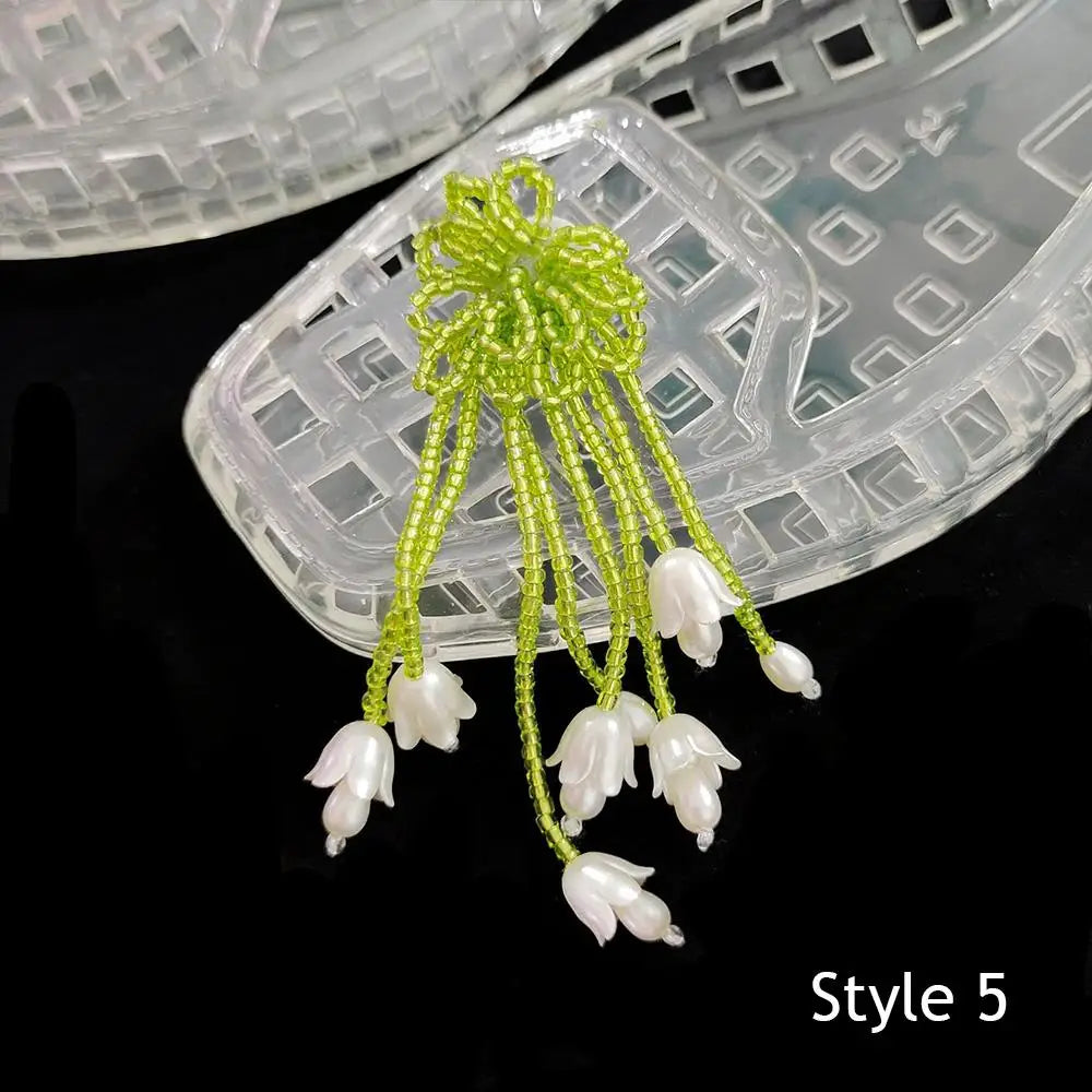 Crystal Flower Shoe Clips Shoes Accessories Tassel Pendant Flower Shoe Buckles Cool Show Sweet Fashion Shiny Shoe Ornaments