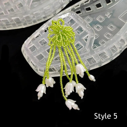 Crystal Flower Shoe Clips Shoes Accessories Tassel Pendant Flower Shoe Buckles Cool Show Sweet Fashion Shiny Shoe Ornaments