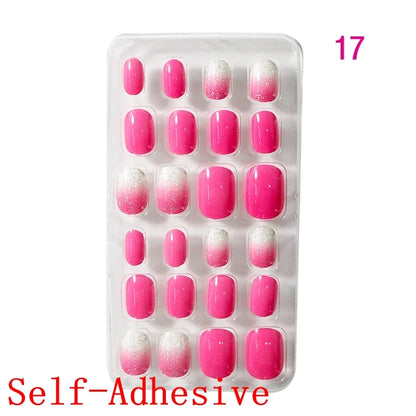 12pcs Cute Kids Dress-Up Fake Nail Girls Press on Nails Princess Pretend Play Toy Nail Tips Self-adhesive Children False Nails *