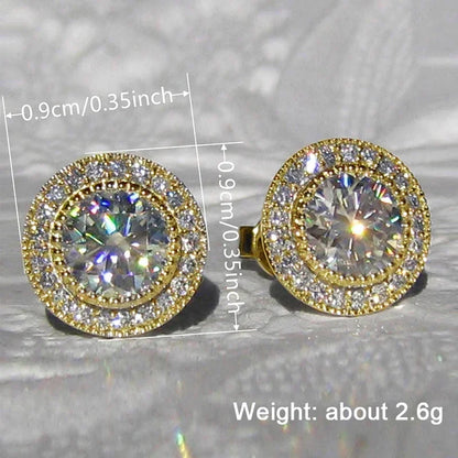 2026 Dainty Small Round CZ Stud Earrings for Women Simple and Elegant Daily Wear Ear Piercing Accessories Statement Jewelry