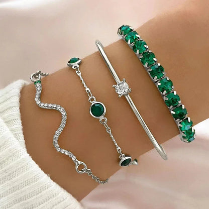 3 Pcs/set Geometric Twisted Lines Irregular Shaped Open Cuff Bracelet and Bangle Set for Women Punk Exaggerated Style Accessor