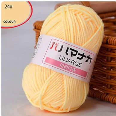 25G Milk Sweet Soft Baby Cotton Knitting Wool Thick Fiber Yarn Velvet Hand Threads for Knitting Wool Crochet Yarn for DIY Sweate