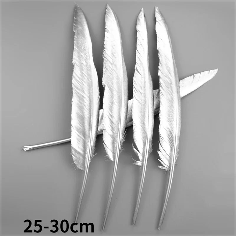 Gold Goose Feather Silver Turkey Plumes Handicraft Accessories Golden Duck Feathers Table Centerpieces Wedding Party Decoration