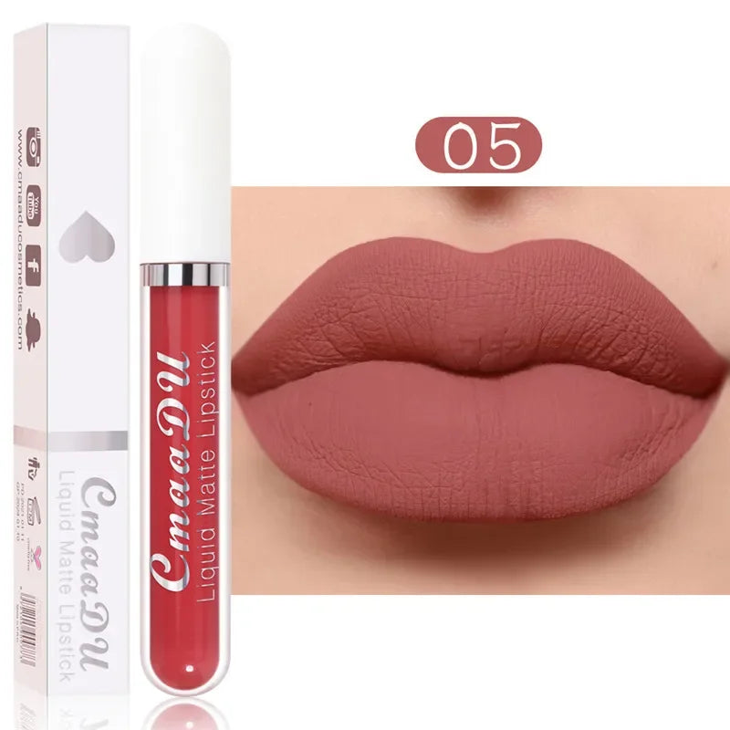 6 Colors/Set Fashion Matte Lip Gloss Sets Natural Moisturize Waterproof Lasting Velvet Sexy Red Liquid Lipstick Beauty Cosmetic
