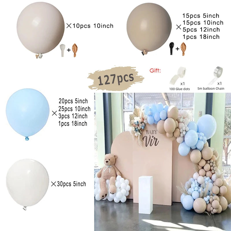 Beige Cream White Boho Balloon Garland Arch Kit Sand White Engagement Wedding Birthday Party Baby Shower Decoration Balloons