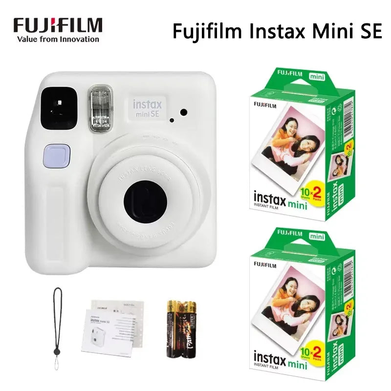 Classic Fujifilm Instax Mini SE Camera Auto-focusing Wrist Strap Birthday Christmas For Girl Mini White Edge Photo Paper select
