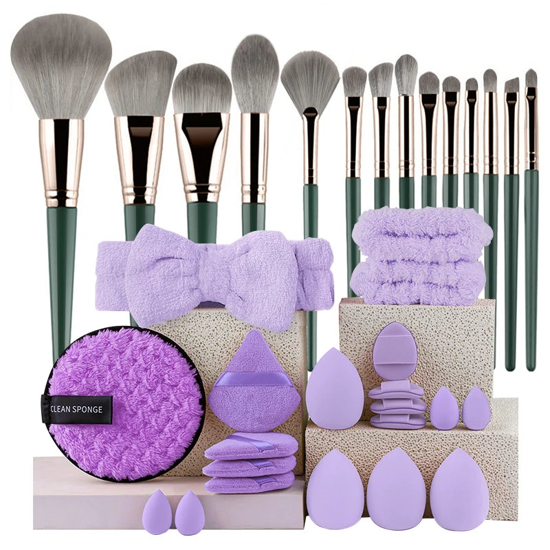34pcs Makeup Brushes Set 14pcs Travel Portable Foundation Concealer Makeup Brush Professional Liquid Cream Make-up Beauty Tool
