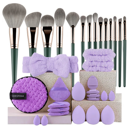34pcs Makeup Brushes Set 14pcs Travel Portable Foundation Concealer Makeup Brush Professional Liquid Cream Make-up Beauty Tool