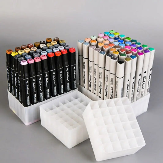 Simple 12/24/30/40/48/80/100 Slots Pen Holder Large-capacity Multifunctional Brush Pen Storage Rack Marker Pen Holder