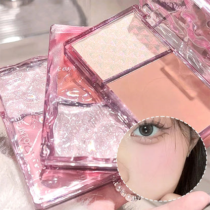 LEEINTO light sweet energy high gloss blush disk pearl fine flash bright makeup does not fly powder to show tender rouge