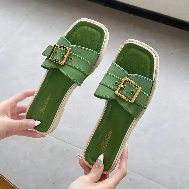 Summer New Style Women's Home Indoor Slippers Anti-Slip Outerwear Fashionable Versatile Women's Sandals PVC Sole
