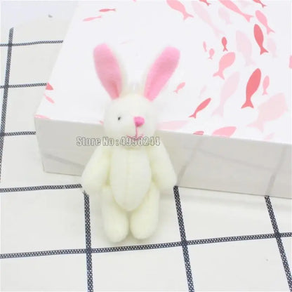 5pcs/lots Soft Mini Joint Rabbit Pendant Bunny For Key Chain Bouquet Doll Diy Ornaments Gifts Toy
