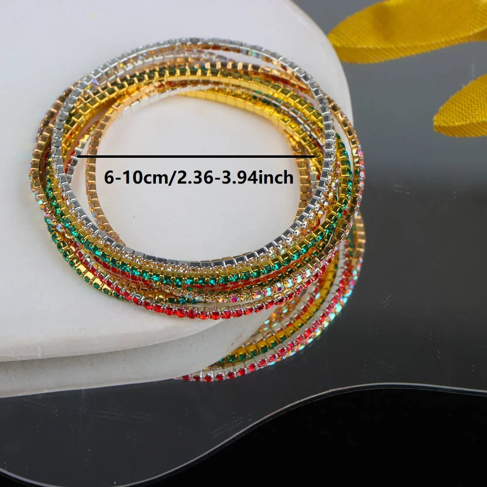 10/20/30/50Pcs/Lot Fashion Shiny Adjustable Bracelet, Stackable Elastic Women's Jewelry Bracelet Randomly Shipped