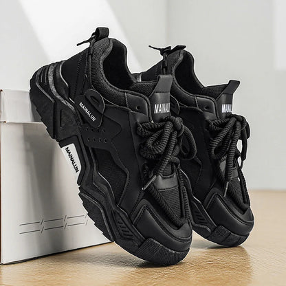 Breathable men's sports shoes, road running shoes, suitable for all seasons, outdoor hiking men's shoes. Thick-soled shoes, dail