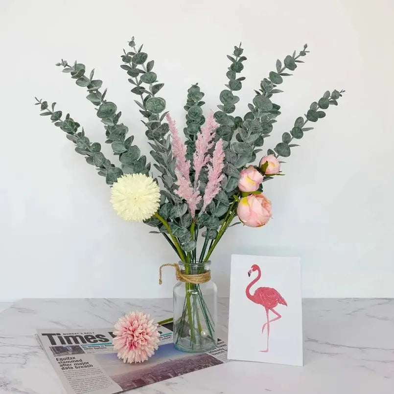 Artificial Eucalyptus Leaves branch Hotsale Holiday Party christmas Diy gift Home Vase Wedding bridal bouquet  Accessories decor