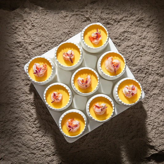 Hotel Restaurant Healthy Soup Divided Combination Tableware Hotpot Restaurant Features Square Nine-grid Steamed Egg Tray Bowl