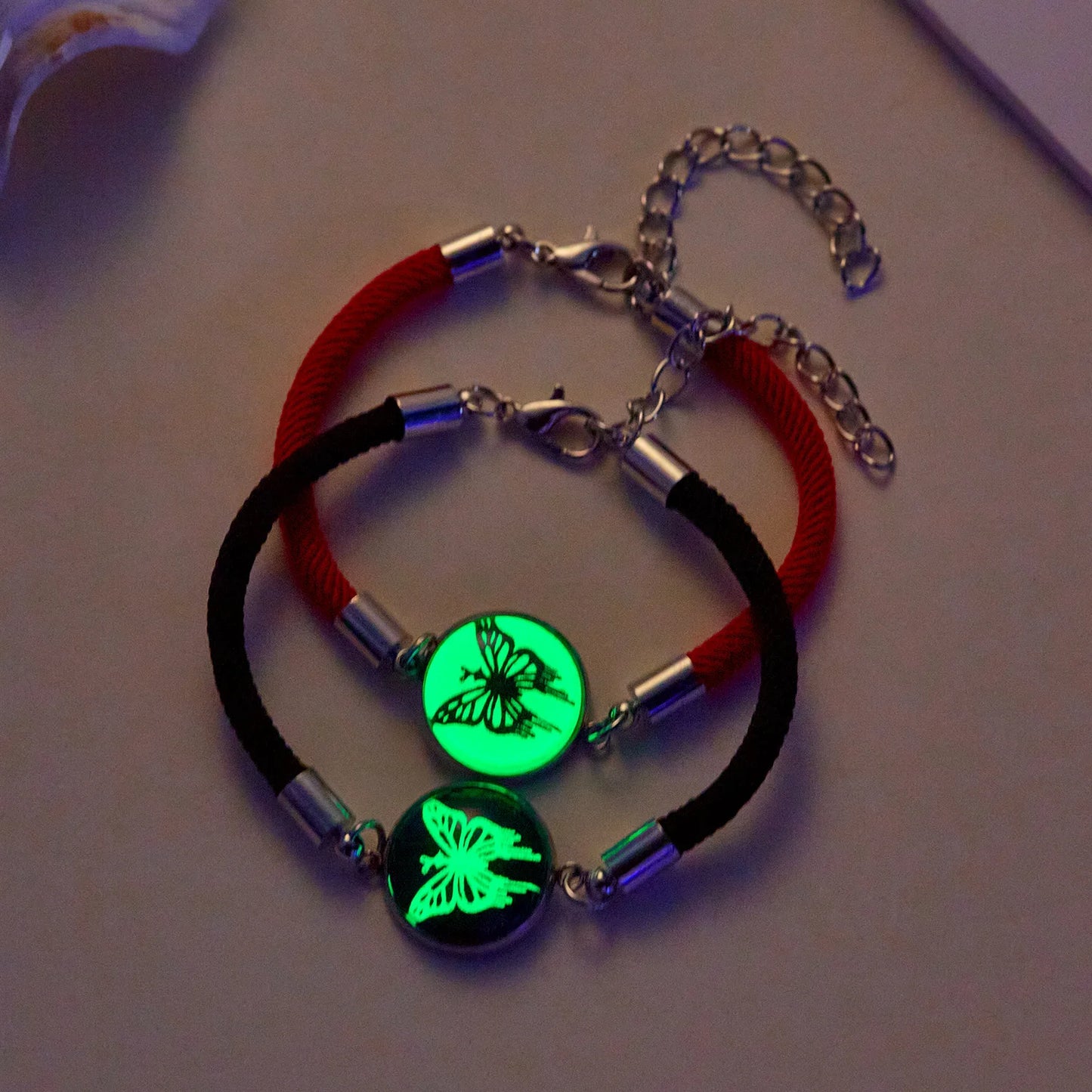 2 PCS/Set PU Leather Couple Bracelet For Women Lover Luminous Sun Moon Rope Charm Wristband Friendship Lover Party Jewelry Gifts