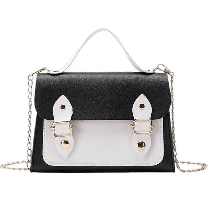 Fashionable Urban Simple Style Handbag Lock Buckle Print Single Shoulder Crossbody Bag Small Square Bag Spring 2025 PU Material