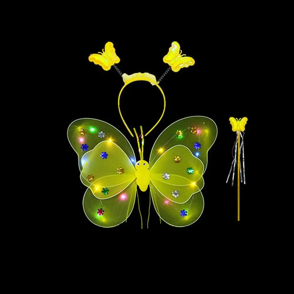 Luminous Wings Flashing Butterfly Skirt Lights Suit LED Children Costume Props Girls Skirts Angel 2-8year Easter Valentines Day