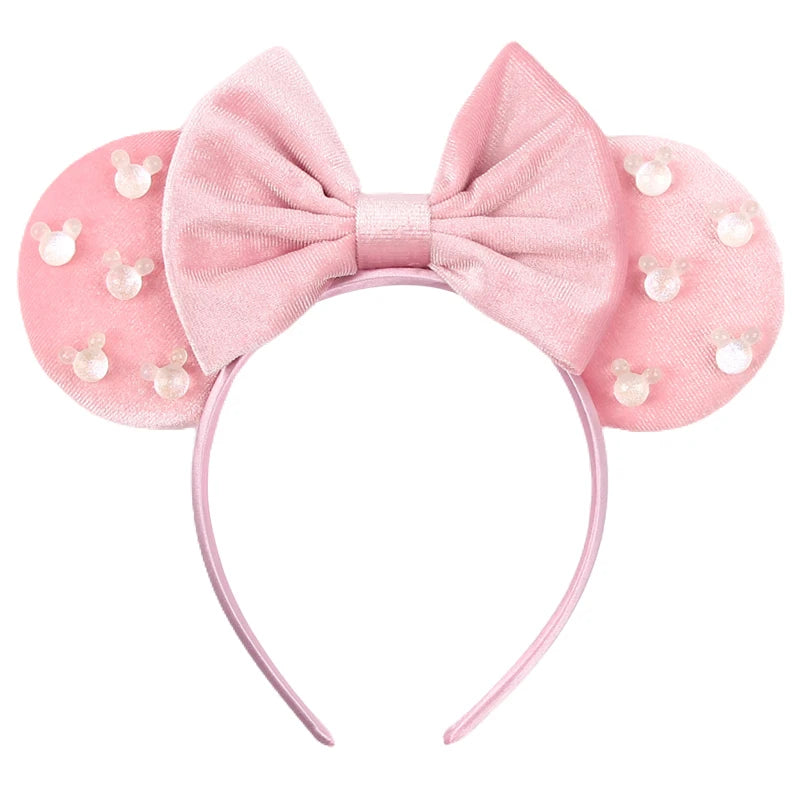 New Trendy Mouse Ears Headband Mickey 3.3"Velvet For Girls Soft Bow Hairband Halloween Festival Party Trip DIY Hair Accessories