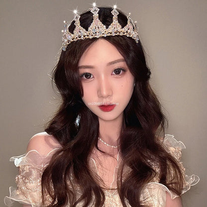 Silver Color Crystal Tiaras and Crowns Rhinestone Prom Diadem Crown Tiara for Women Bride Bridal Wedding Hair AccessoriesJewelry