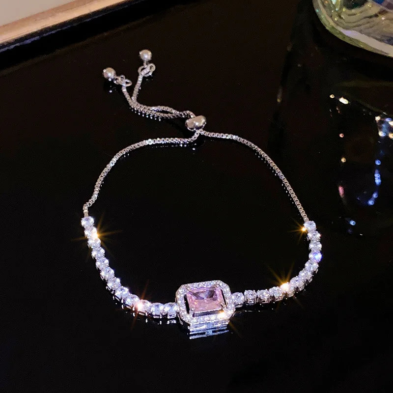 Rhinestone Round Clasp Bracelet for Women Personality Colorful Bracelets Temperament Light Luxury Posh Accessories Wholesale
