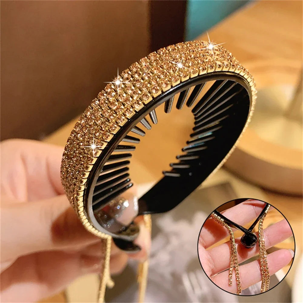 New Glitter Rhinestones Hair Claw Clip For Women Meatball Head Fixed Hair Styling Tools Hairpin Accessories Hair Ornaments